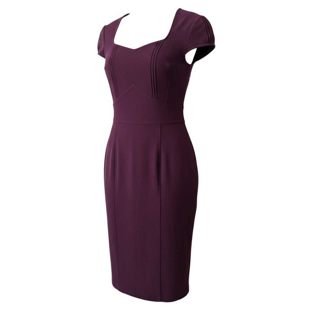Stop Staring Vintage Wiggle Dress - Eggplant purple - Sz 14